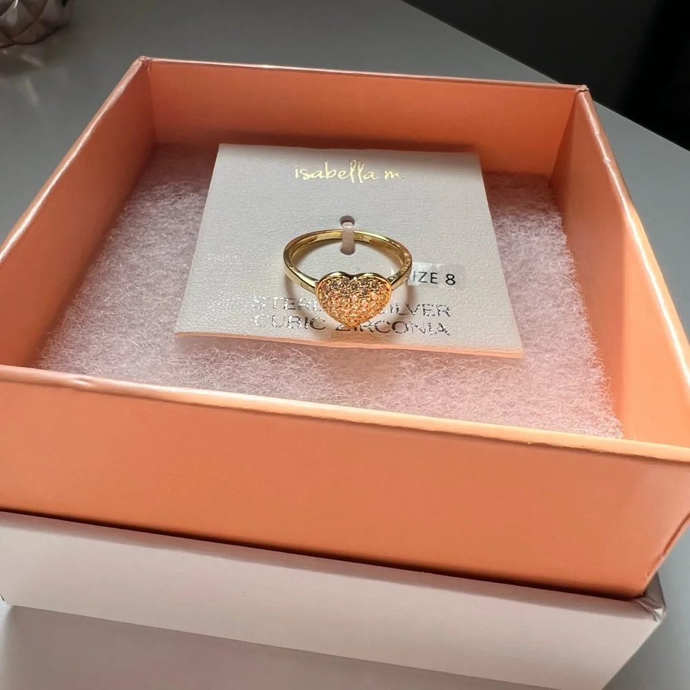 NWT sterling silver heart ring size 8